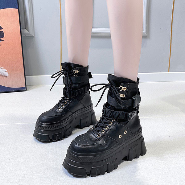 BUCKLE PLATFORM BOOTS