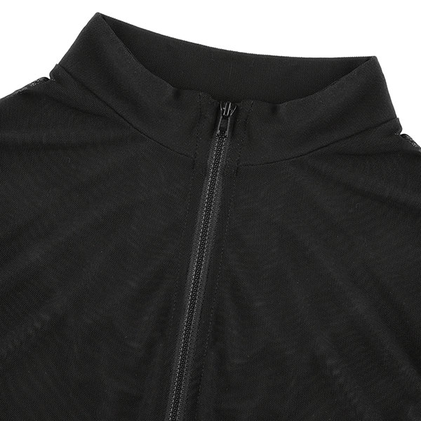 HALF ZIP SHEER BODYSUIT