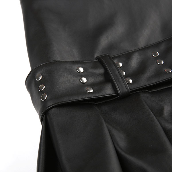 ECO LEATHER PLEATS SKIRT