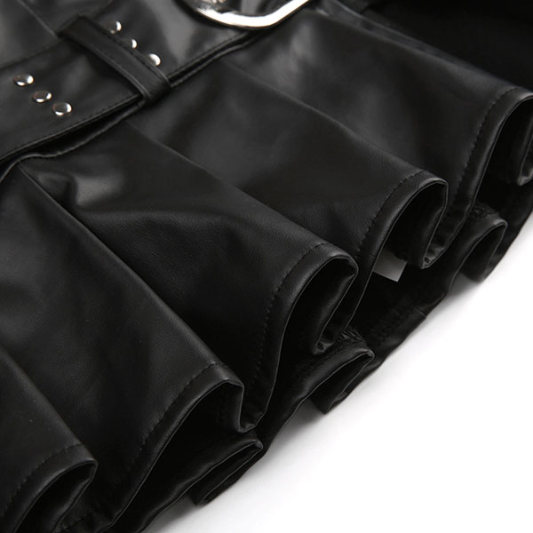 ECO LEATHER PLEATS SKIRT