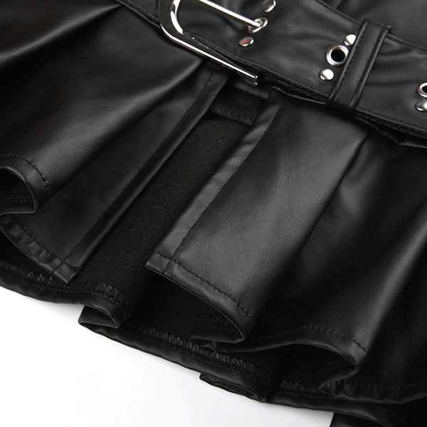 ECO LEATHER PLEATS SKIRT