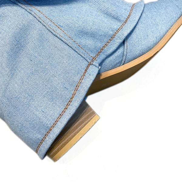 LAYERED DENIM BOOTS