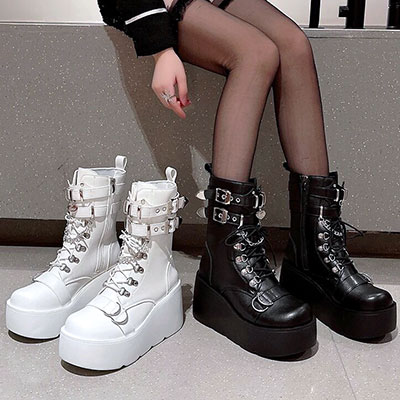 BUCKLE PLATFORM BOOTS