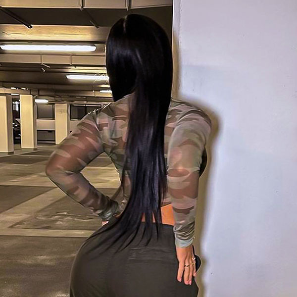 ASYMMETRY CUT CAMO CUTSEW