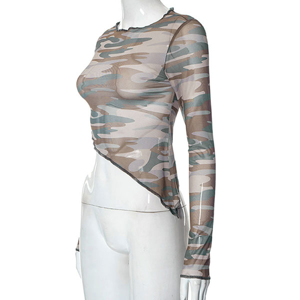 ASYMMETRY CUT CAMO CUTSEW