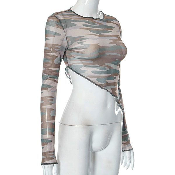 ASYMMETRY CUT CAMO CUTSEW