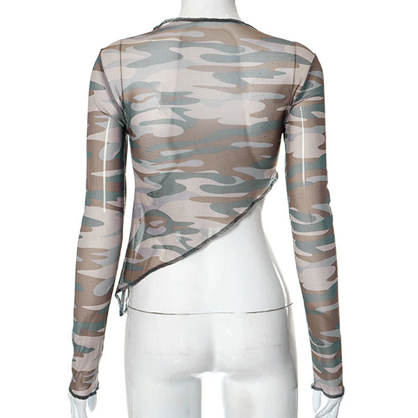 ASYMMETRY CUT CAMO CUTSEW