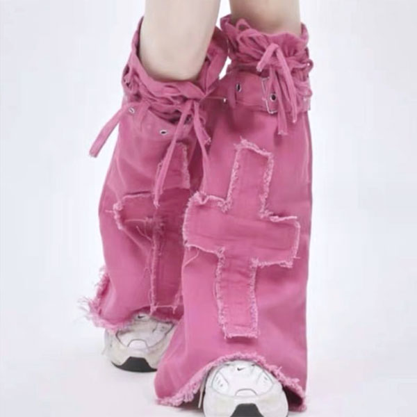 CROSS DENIM LEG WARMER