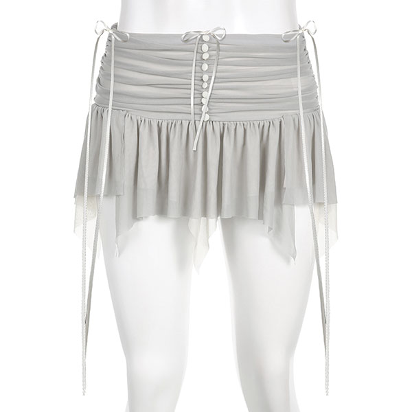 SHIRRING SHEER SKIRT