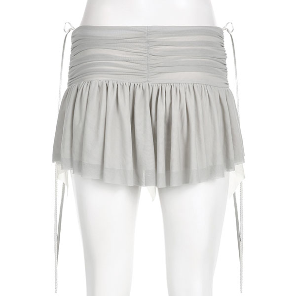 SHIRRING SHEER SKIRT