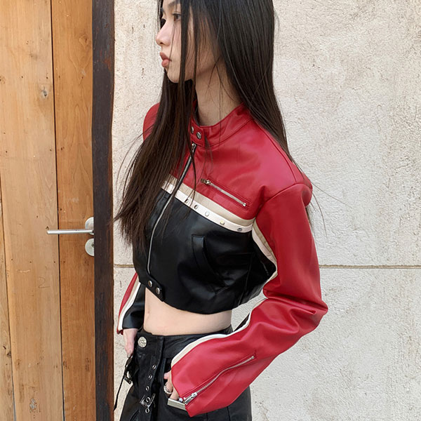 STONE CROPPED RIDERS JACKET