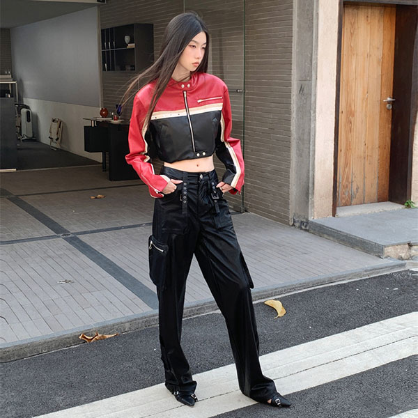 STONE CROPPED RIDERS JACKET