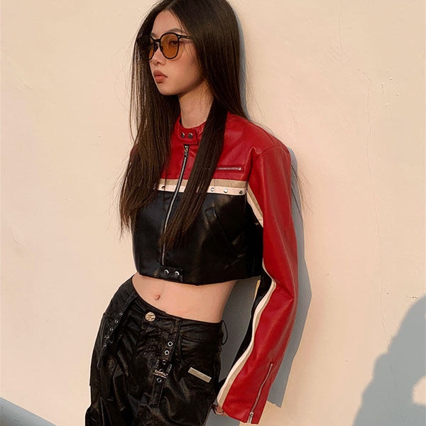 STONE CROPPED RIDERS JACKET