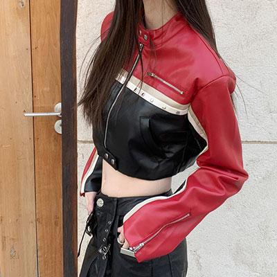 STONE CROPPED RIDERS JACKET