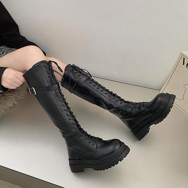 LACEUP PLATFORM BOOTS