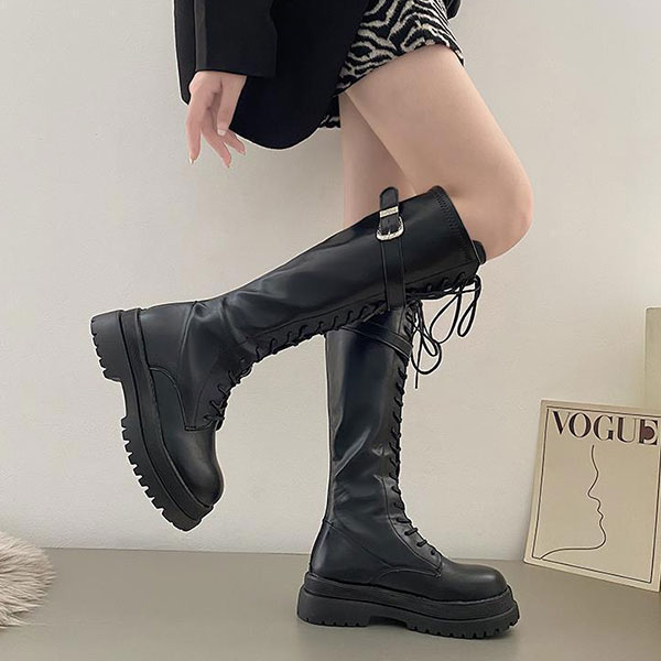 LACEUP PLATFORM BOOTS