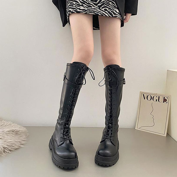 LACEUP PLATFORM BOOTS