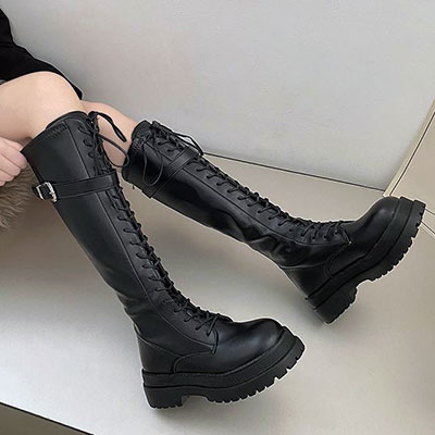 LACEUP PLATFORM BOOTS