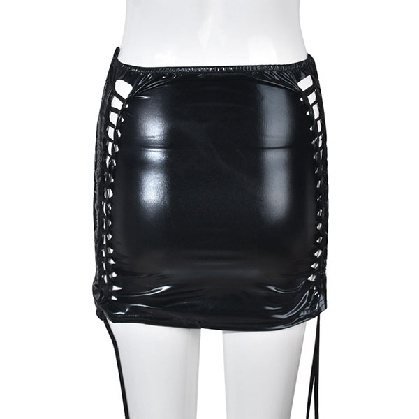 LACE UP METALLIC SKIRT