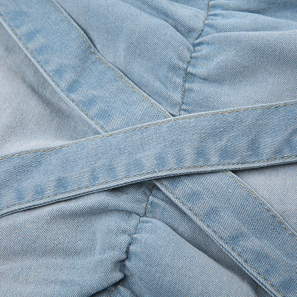 CROSS STRAP DENIM SKIRT