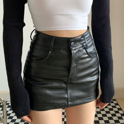 ECO LEATHER MINI SKIRT