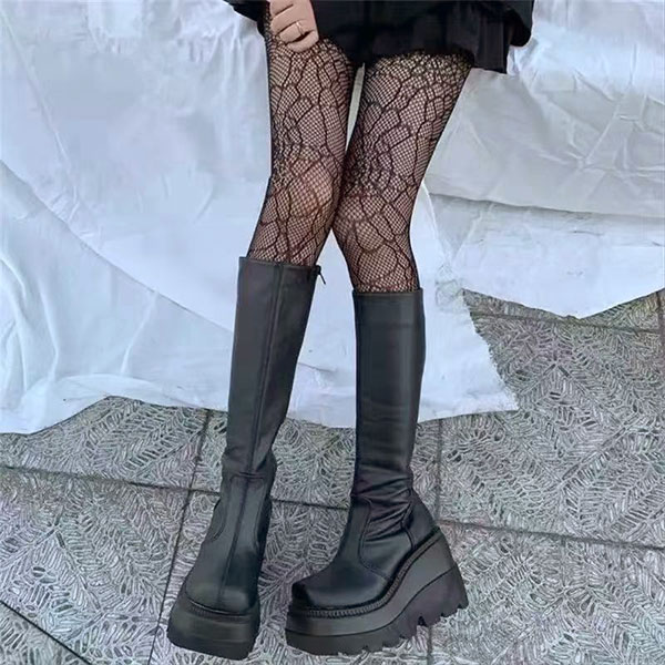 SIDE ZIP PLATFORM BOOTS