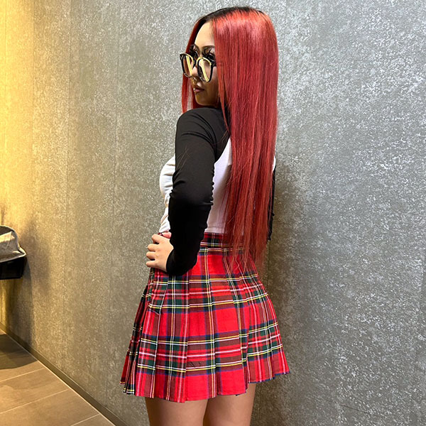 CHECK PLEATS SKIRT