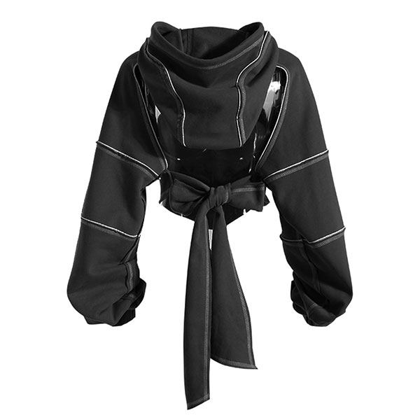 HOLLOW BIG RIBBON HOODIE