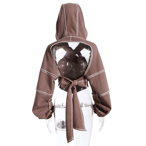 HOLLOW BIG RIBBON HOODIE