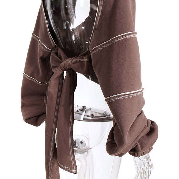 HOLLOW BIG RIBBON HOODIE