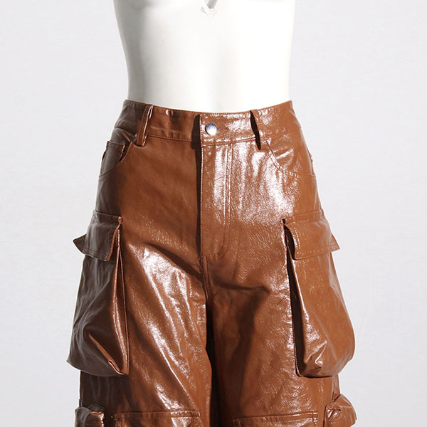 ECO LEATHER MULTI CARGO PANTS