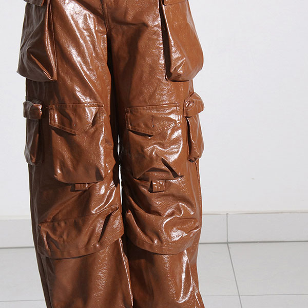ECO LEATHER MULTI CARGO PANTS
