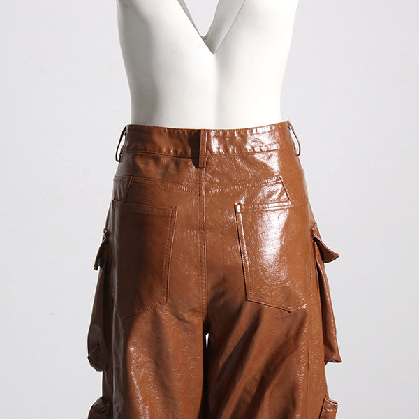ECO LEATHER MULTI CARGO PANTS
