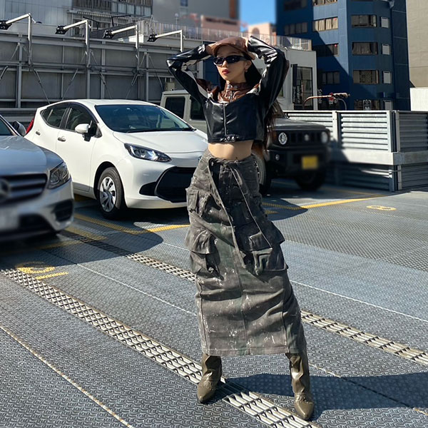 ARMY CARGO LONG SKIRT