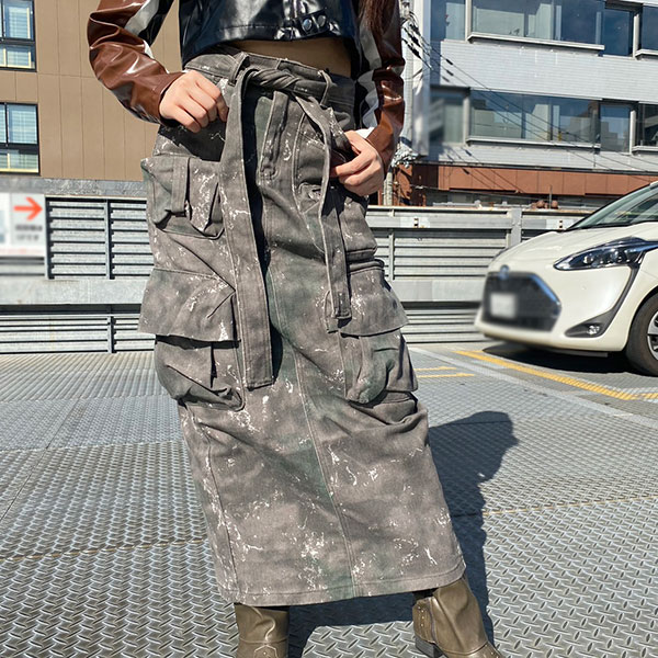 ARMY CARGO LONG SKIRT