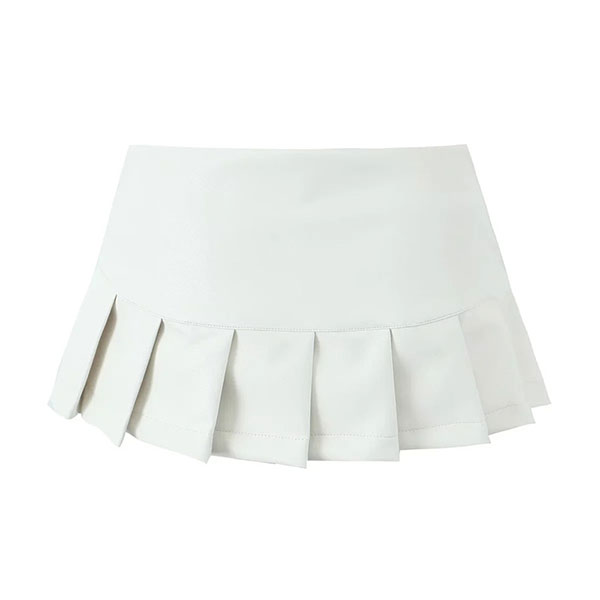 ECO LEATHER PLEATS SKIRT