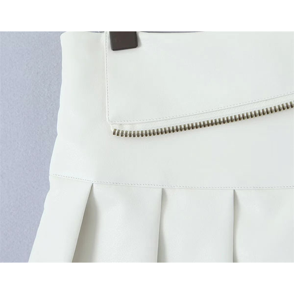 ECO LEATHER PLEATS SKIRT