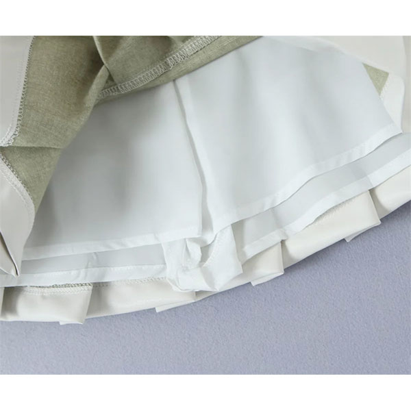 ECO LEATHER PLEATS SKIRT