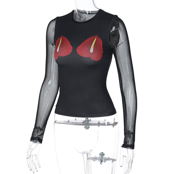 FLOWER SEETHROUGH CUTSEW