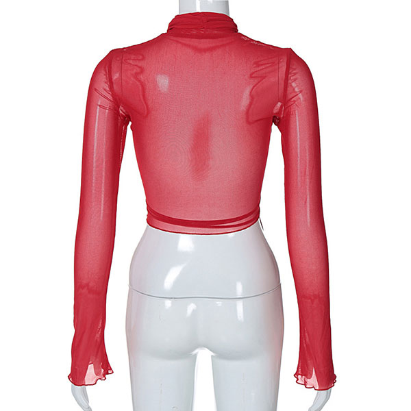 STRAP RIBBON SHEER TOP