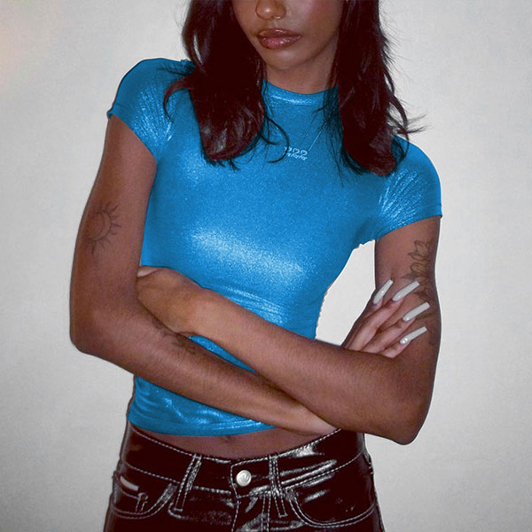 METALLIC TIGHT T-SHIRT
