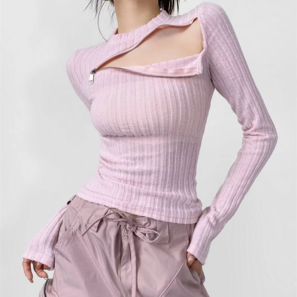 ZIP RIB KNIT