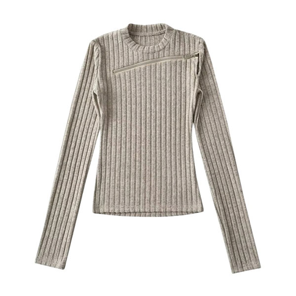 ZIP RIB KNIT