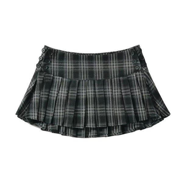 CHECK PLEATS SKIRT