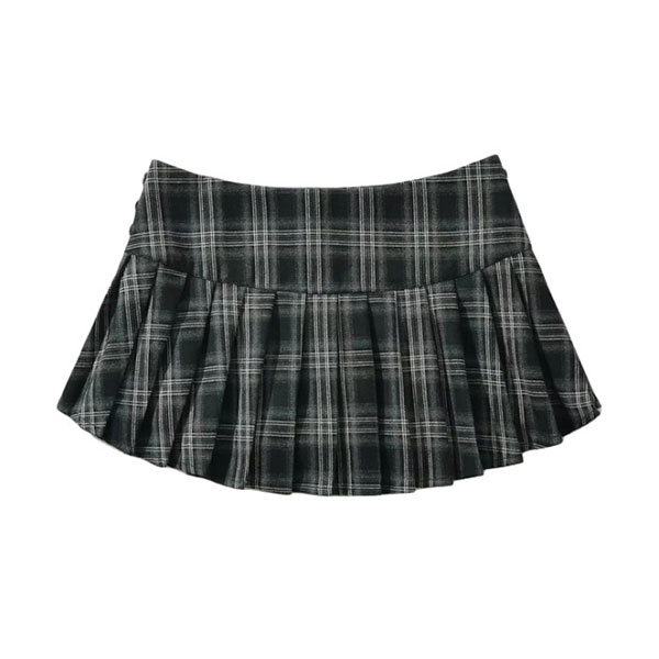 CHECK PLEATS SKIRT