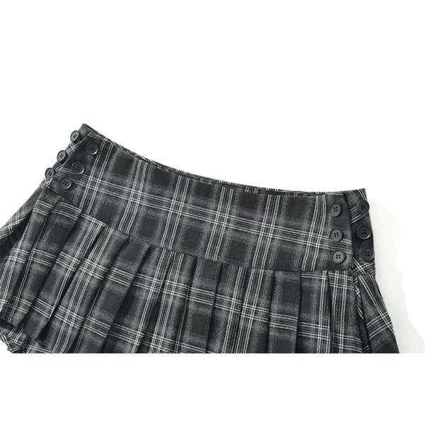 CHECK PLEATS SKIRT
