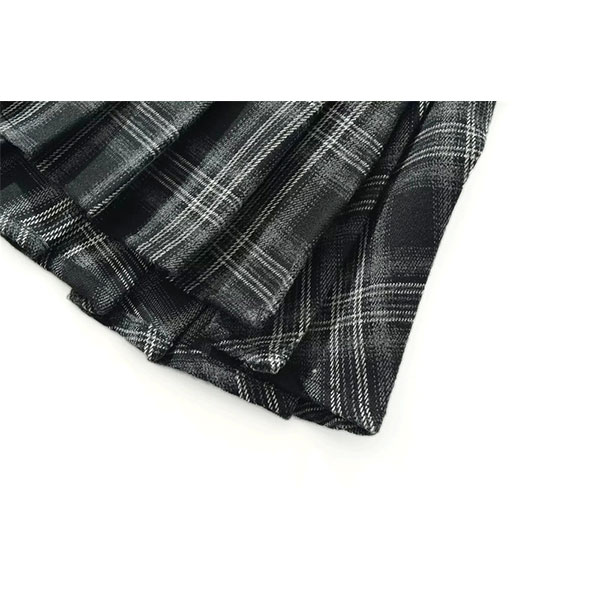 CHECK PLEATS SKIRT