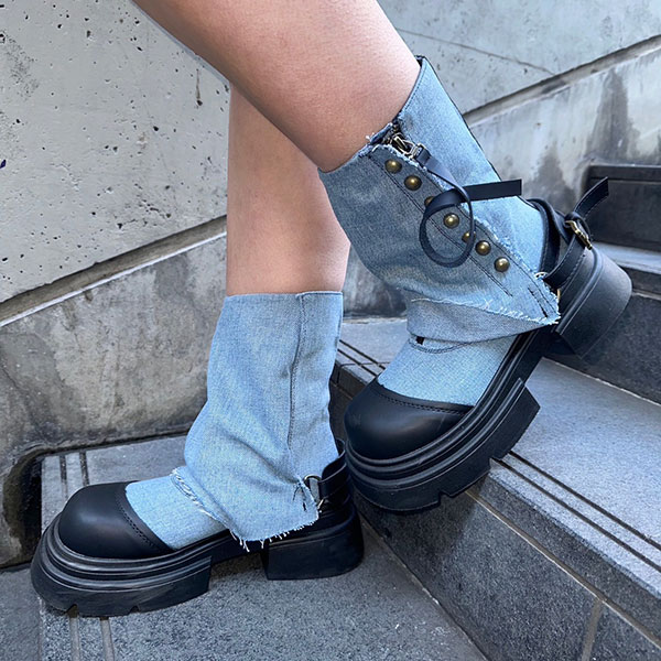 DENIM MARTIN BOOTS
