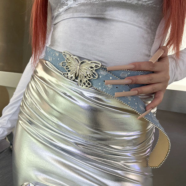 BUTTERFLY DENIM BELT