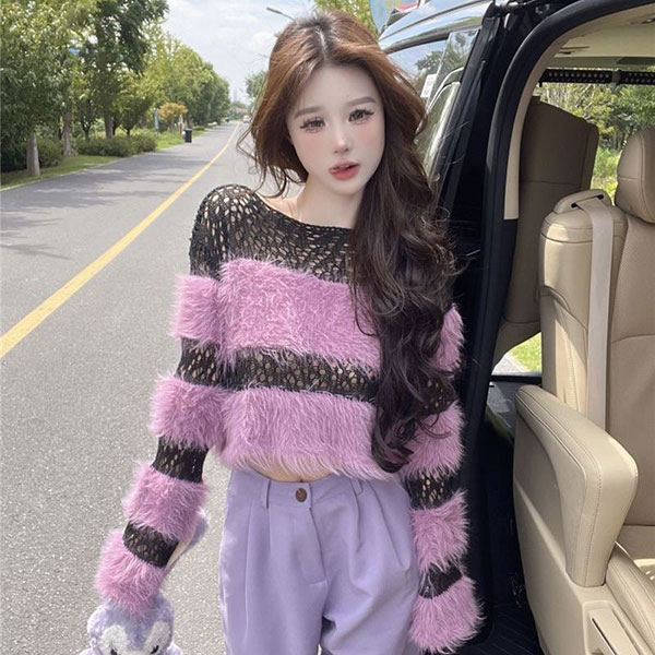 BORDER MOHAIR KNIT